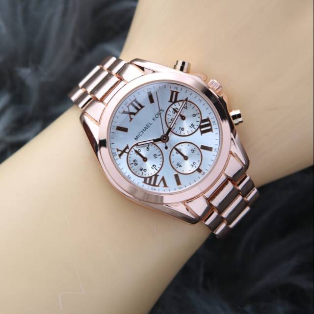 JAM TANGAN WANITA ANALOG  MK RANTAI FULL ROSEGOLD