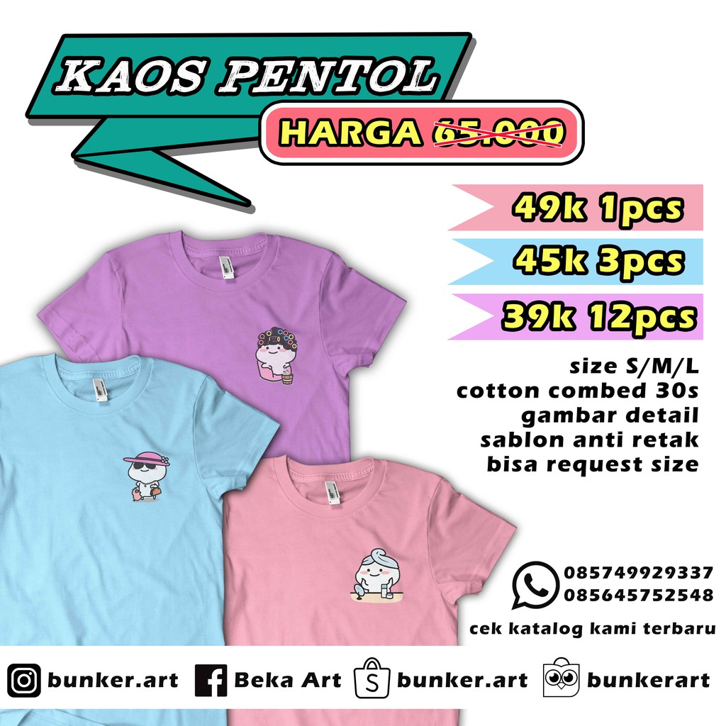 kaos pentol wanita/ kaos wanita pentol quby/ kaoskaos pentol/ kaos pentol unisex