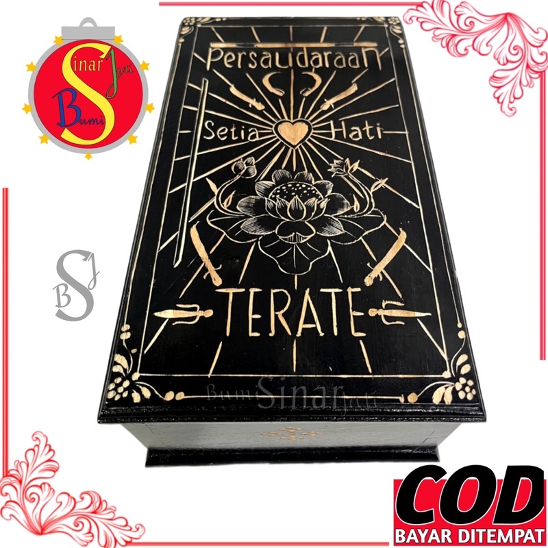 (COD) Kotak Mori PSHT Kayu Jati - Tempat Mori Psht Terate - Wadah Sabuk - Tempat Mori PSHT Ukir MOTI