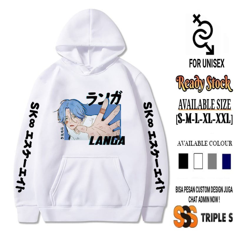 HOODIE JUMPER ANIME SKATE BOARD SK8 THE INFINITY LANGA HASEGAWA HOODIE PULLOVER KARAKTER ANIME