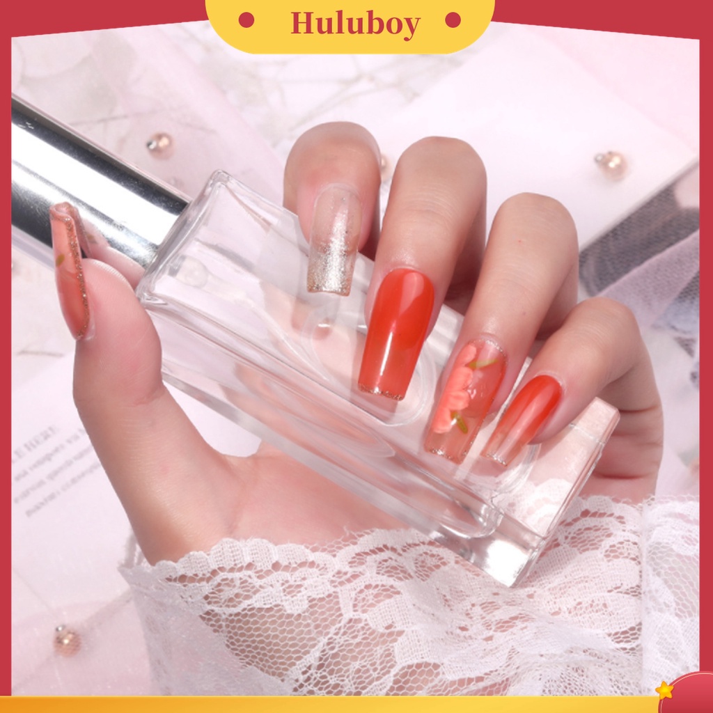 Huluboy Huluboy♡ 5pcs / Set Brush Nail Art Multifungsi Ujung Lembut Ultra Tipis Untuk Manicure DIY