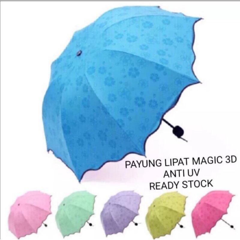 Payung Ajaib 3d Lipat Payung Magic Keluar Motif Bila Kena Air