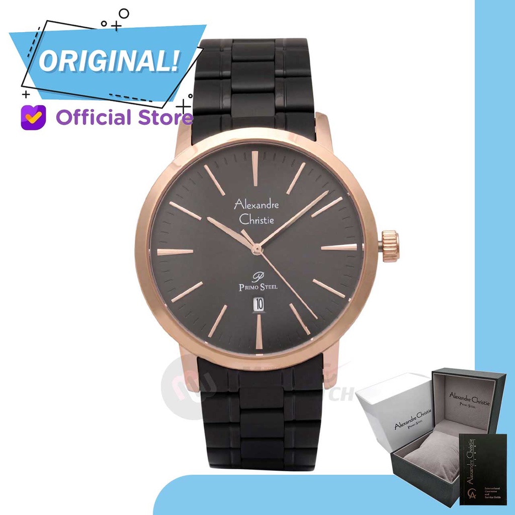 Jam Tangan Pria Analog Alexandre Christie 1028MD AC1028 AC 1028 MD 1028 MDBBRBA Original Garansi Res