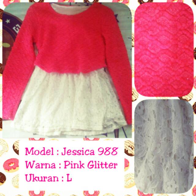 Dress jessica 988 Pink Fanta Glitter (Preloved)