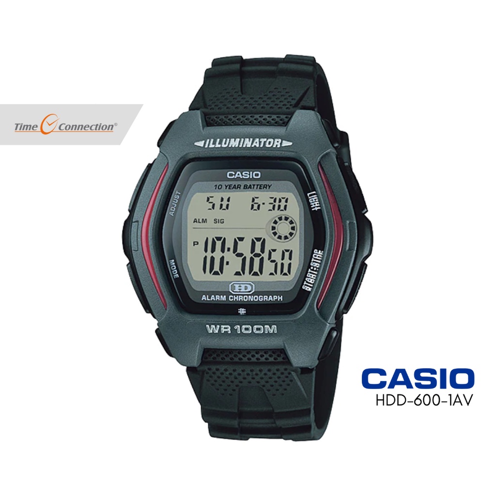 Casio HDD-600-1AV Original / Jam Tangan Pria Digital / Hitam Resin HDD 600 1AV HDD600