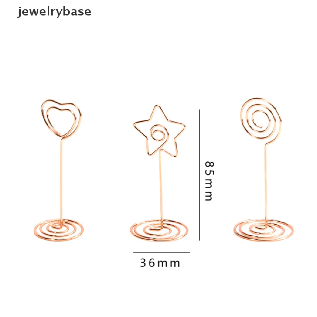 (Base) 1pc Klip Holder Kartu Nama / Memo Bentuk Hati Warna Emas Untuk Dekorasi Meja Pernikahan