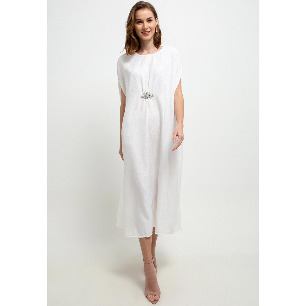 ICONS JACQUARD CAPE KAFTAN W/XTAL LEBARAN MODERN MEWAH FASHION WANITA MUSLIM TNIC0490BB/0421