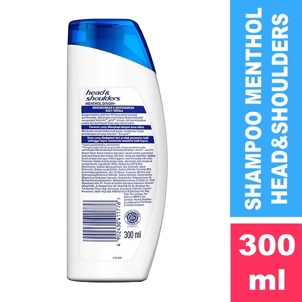 Bisa COD Head &amp; Shoulders Menthol Dingin &amp; Bersih Harum 300ML