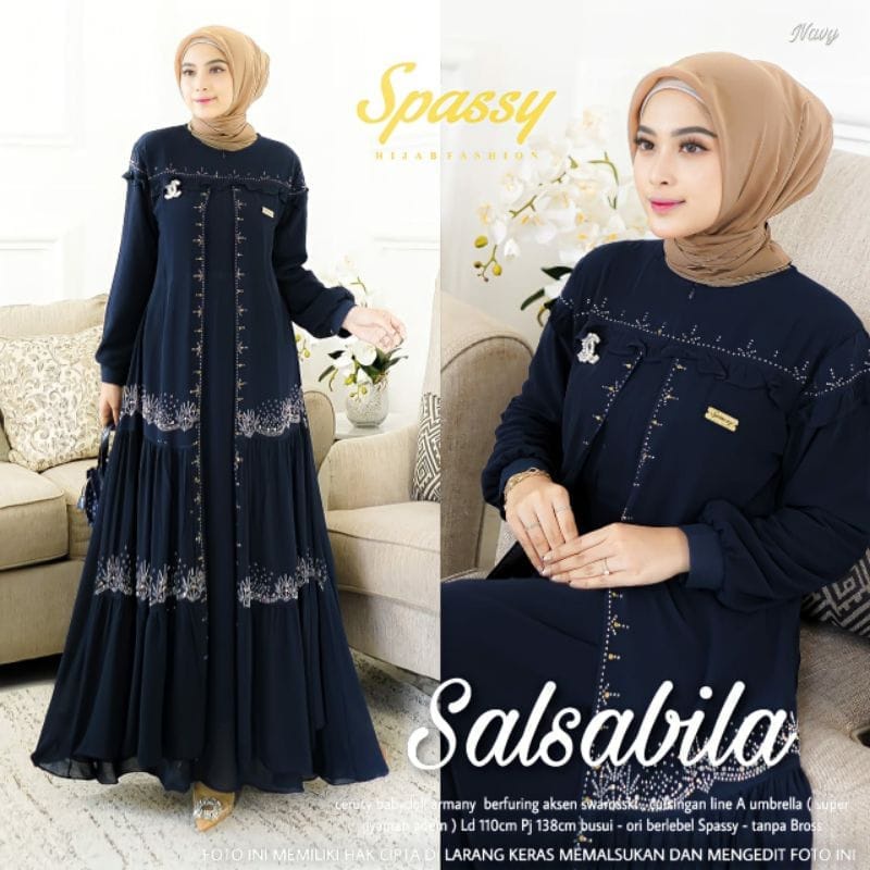 Cod Salsabila maxy/gamis premium/dress pesta/gamis murah/baju muslim/gamis lebaran/gamis kondangan/b