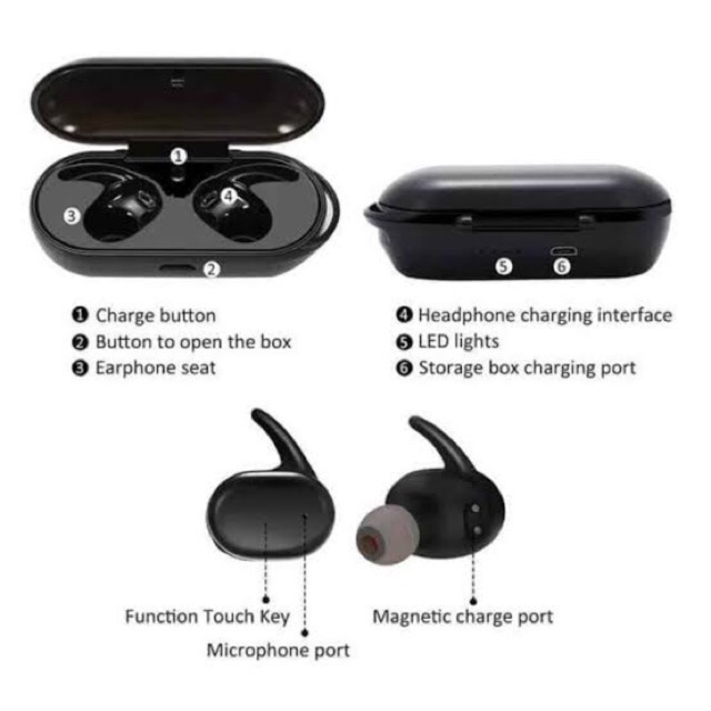 Headset bluetooth tws 4 Wireless earphone bluetooth Isi 2pcs L R -