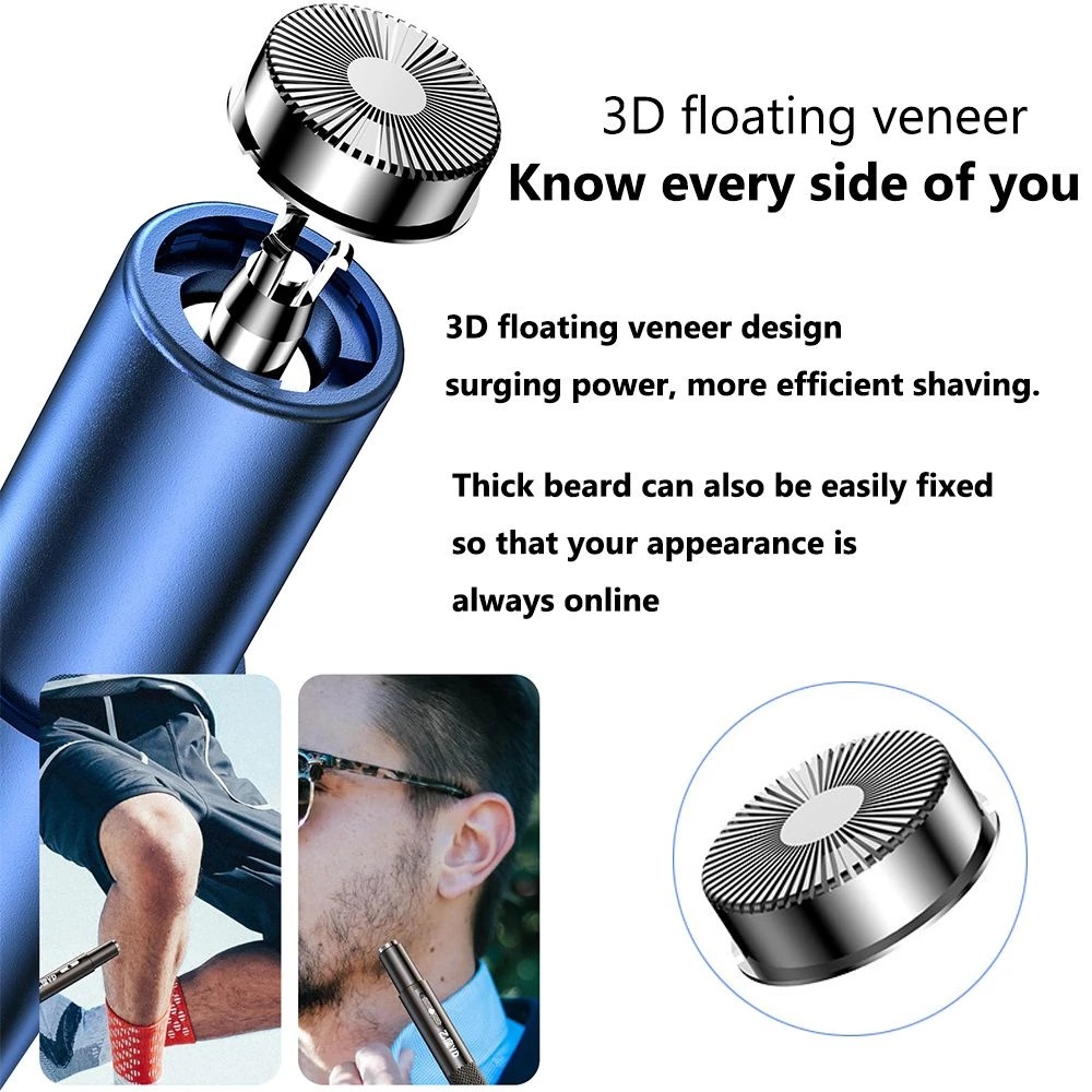 Alat Penghilang Bulu Tubuh Universal USB Rechargeable R-type Fillet Head Trimmer Alat Cukur Rambut Hidung Pria Tidak Melukai Kulit