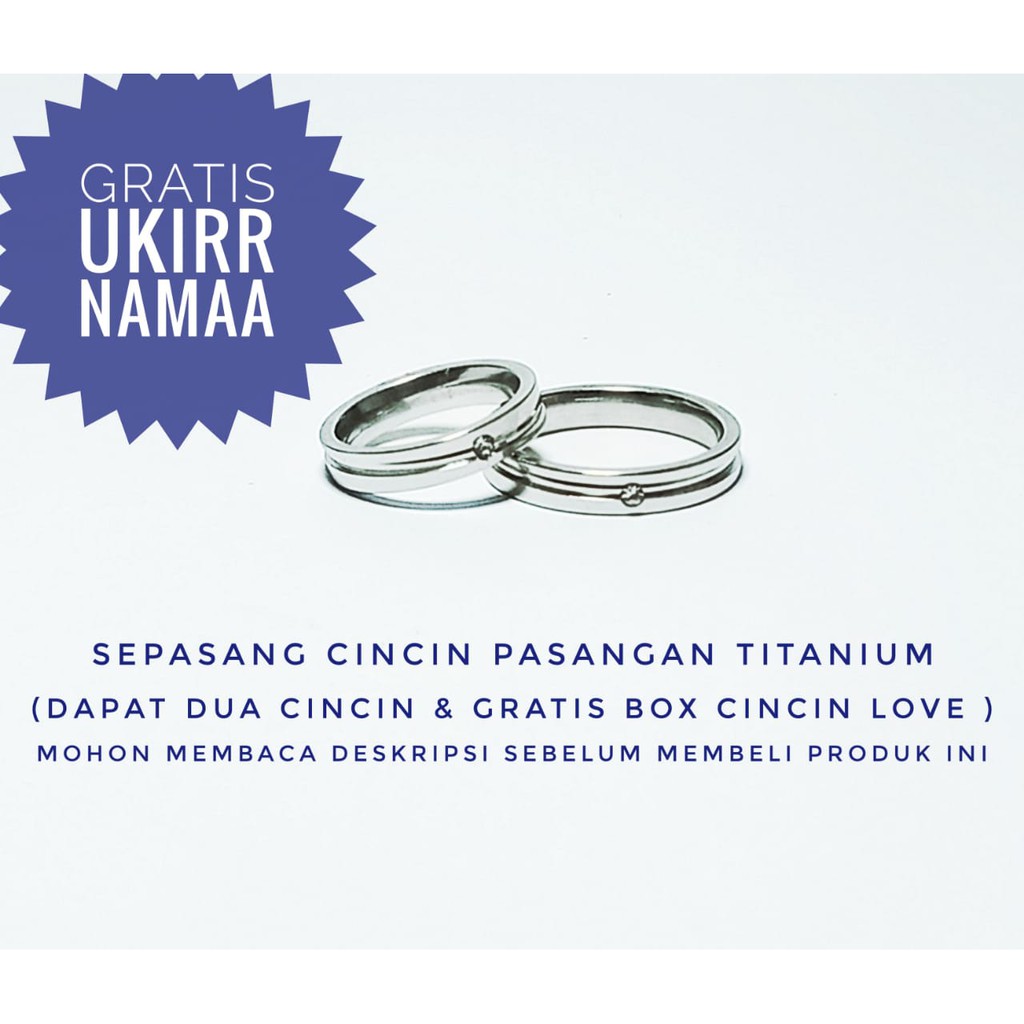 CINCIN COUPLE TITANIUM GRATIS UKIR NAMA