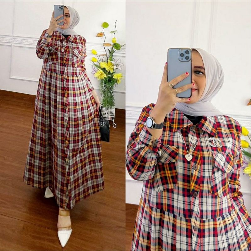 SHALU SEMI DRESS BY NITA GAMIS MURAH GAMIS CASUAL