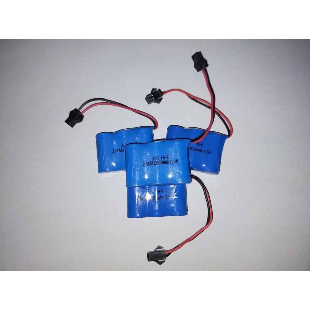 Baterai RC Mobil Remot 3.6V 3,6V 2000mAh Socket Hitam ukuran kecil tinggi 3cm