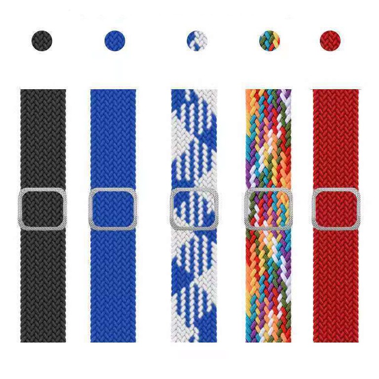 Mi Band 3 4 5 6 7 Nylon Braided Elastic Buckle Wrist Strap Xiaomi Band Colorful Strap