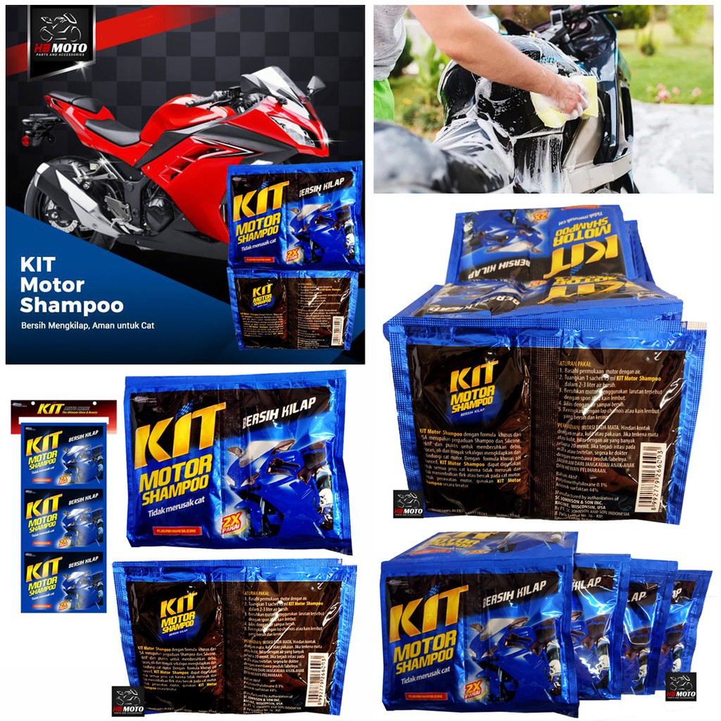 Kit Motor Shampoo 15ml / KIT MOTOR SHAMPOO pengkilat body motor EKONOMIS kemasan sachet/1 SACHET