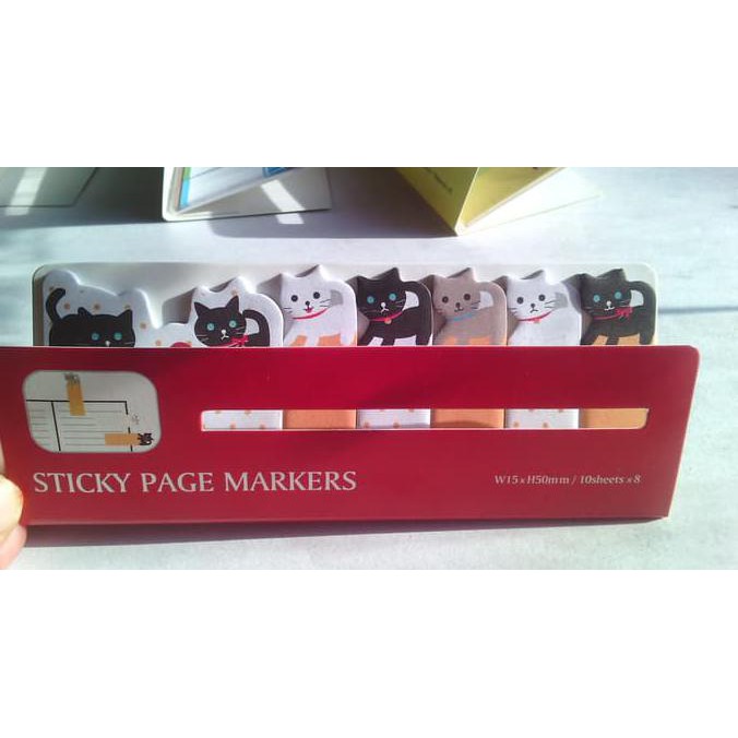 

BEST SELLER Set Pembatas Buku Kertas Caracter Unik Kucing Cat Sticky Page Markers TERJAMIN