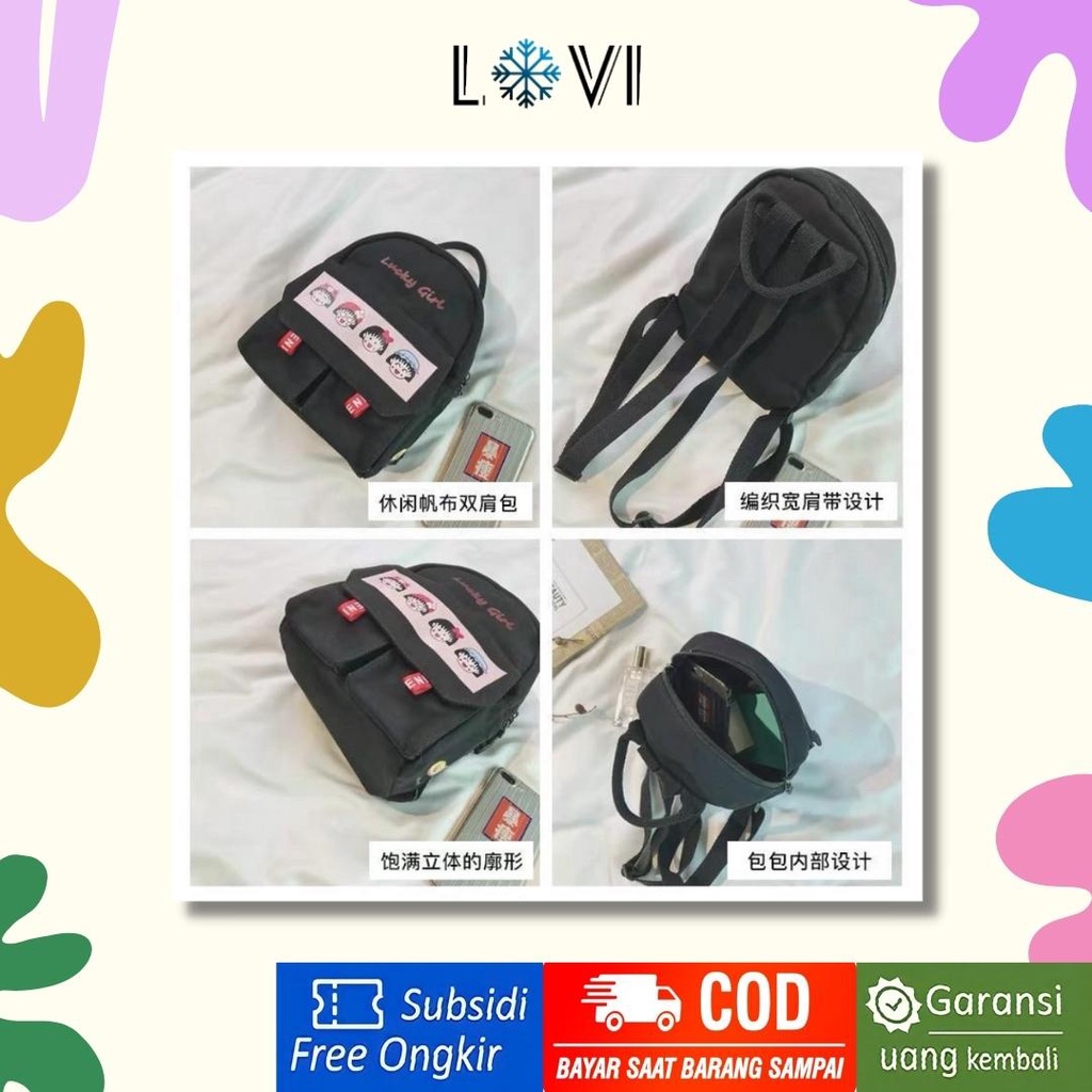 LOVI_ID - Maruko Tas Sekolah Bagpack  Ransel Mini Perempuan