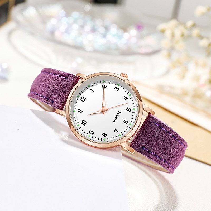 [COD] Jam Tangan Wanita Strap Pu Leather Casual Polos / Jam Tangan Wanita Quartz Analog Import