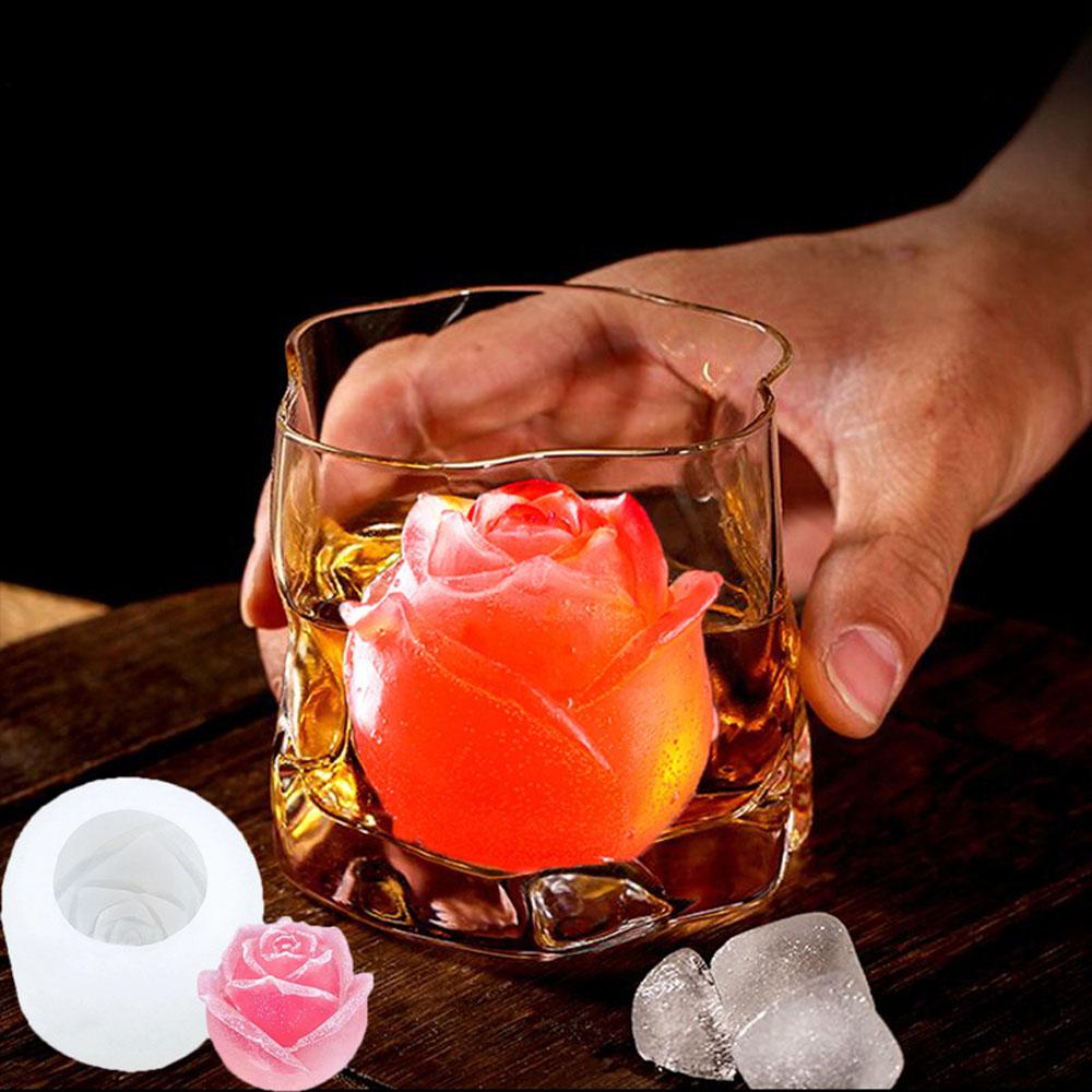 Nickolas1 Cetakan Es Batu Bentuk Mawar Besar Freezer Whiskey Cocktail Mould