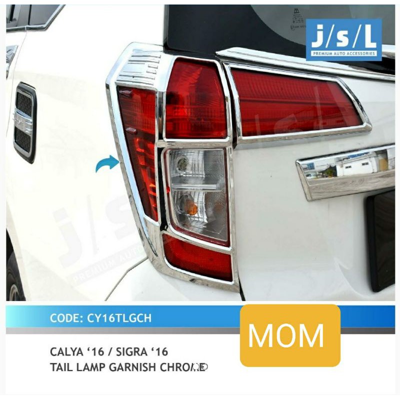 JSL Garnish List Lampu Stoplamp Belakang Chrome Calya / Sigra - Garnish Lampu Mobil Calya