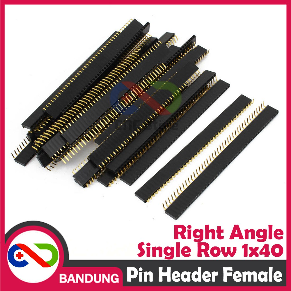 PIN HEADER STRIP FEMALE 1X40 2.54MM RIGHT ANGLE L SHAPED BENGKOK