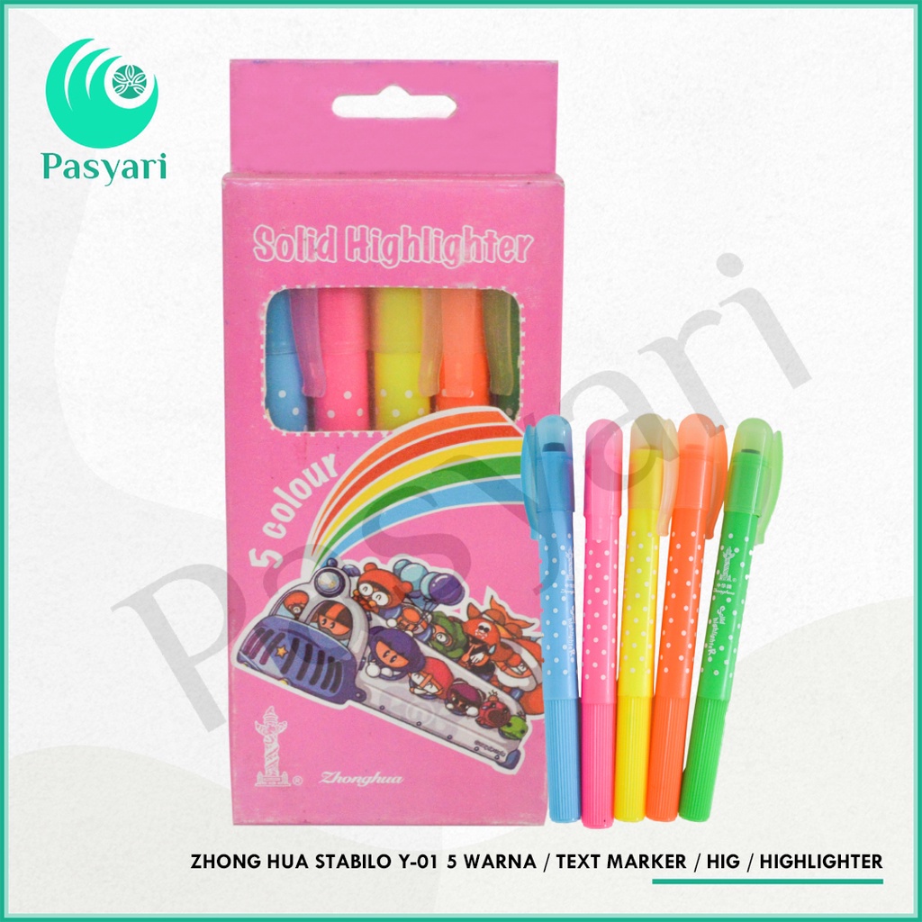 

Zhong Hua Stabilo Y-01 5 Warna / Text Marker / Hig / Highlighter