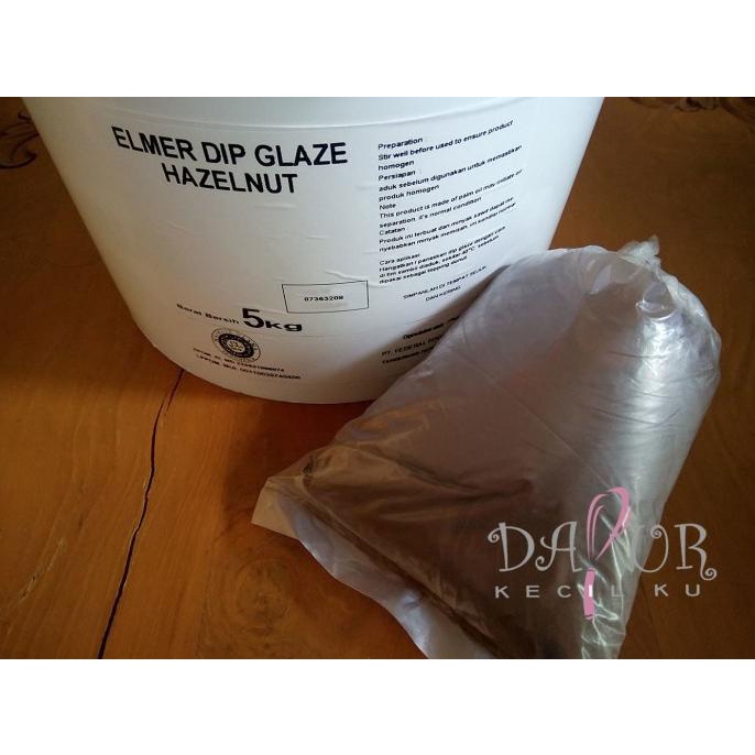 

Topping Donat / Elmer Dip Glaze Hazelnut 500 gr repack Kode 1286