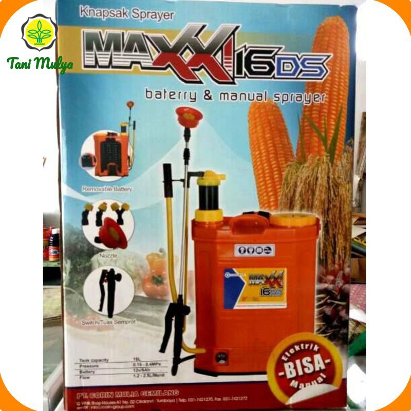SPRAYER MAXXI 16DS 2 in 1 ELEKTRIK DAN MANUAL16 L Alat Semprot Tanaman Pertanian