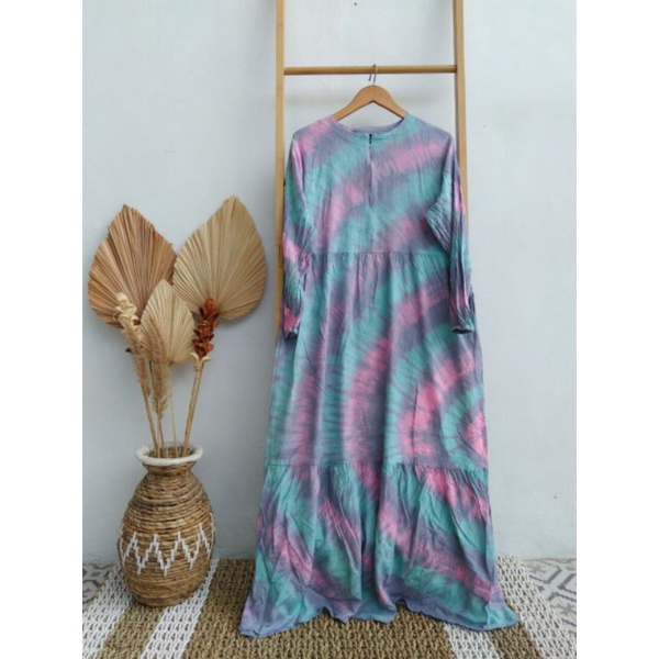 GAMIS RAYON TIEDYE MOTIF KEKINIAN BAHAN RAYON