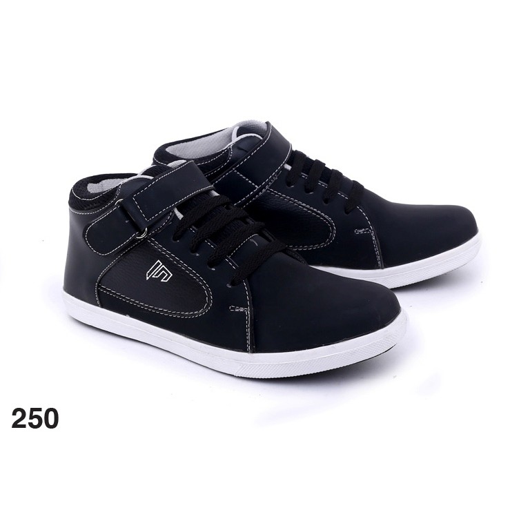 sepatu anak laki laki kets perepet no 31-37 sepatu sekolah anak cowo murah original GS9 HITAM