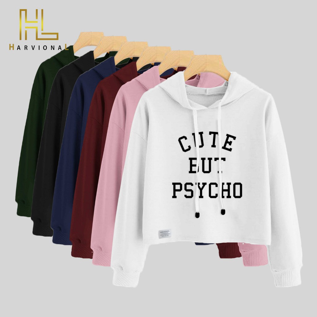 SWEATER CROP PSYCHO BAHAN FRENCHTERRY TERLARIS