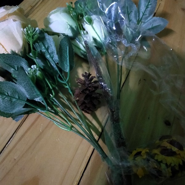 Hiasan Buket Bunga Dekorasi Rustik Dried Flower Marigold Pompom Kering Sikas Palem Gandum Lagurus