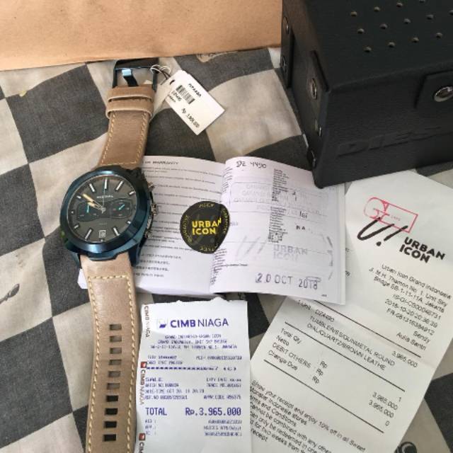 Jam  fossil kulit Ori new