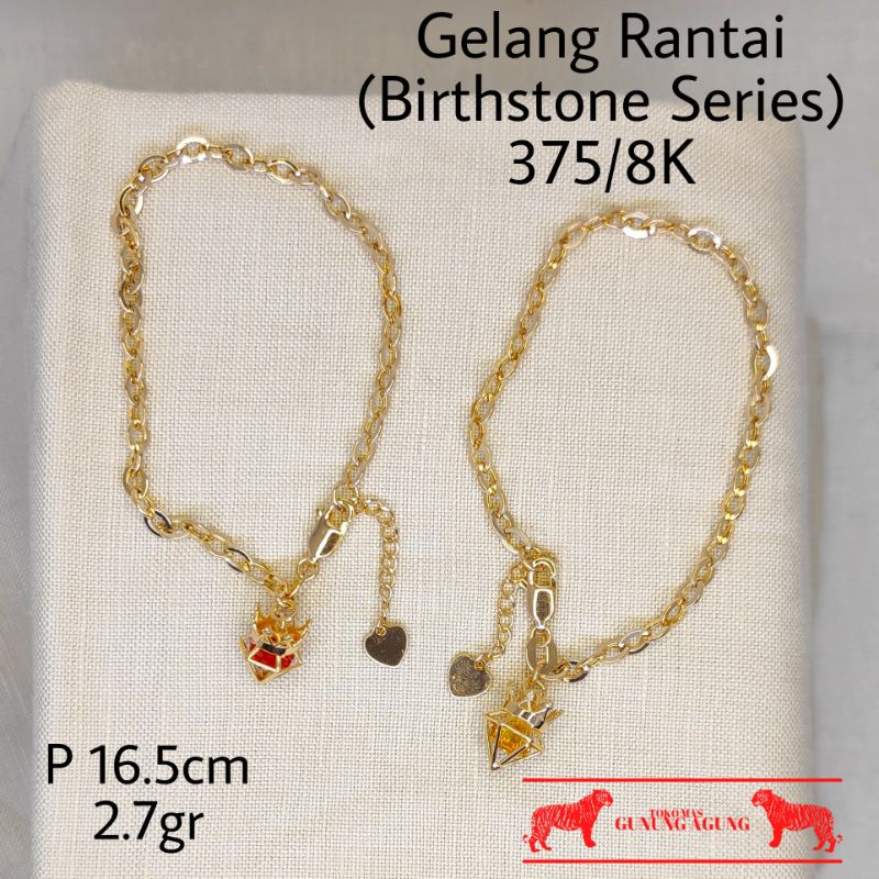 New Collection Birthstone Series HWT 375/8K Gelang Fashion Emas Asli Termurai Toko Mas Bekasi