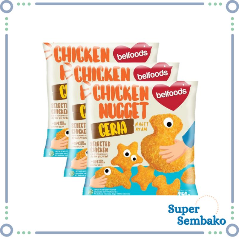 

FROZEN FOOD MAKANAN BEKU CHICKEN NUGET / NAGET AYAM / NUGGET CERIA BELFOODS 170g