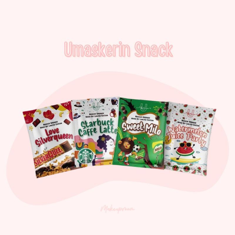 Masker Organik Snack Series By Umaskerin (makser wajah u masker umaskerin masker bpom)
