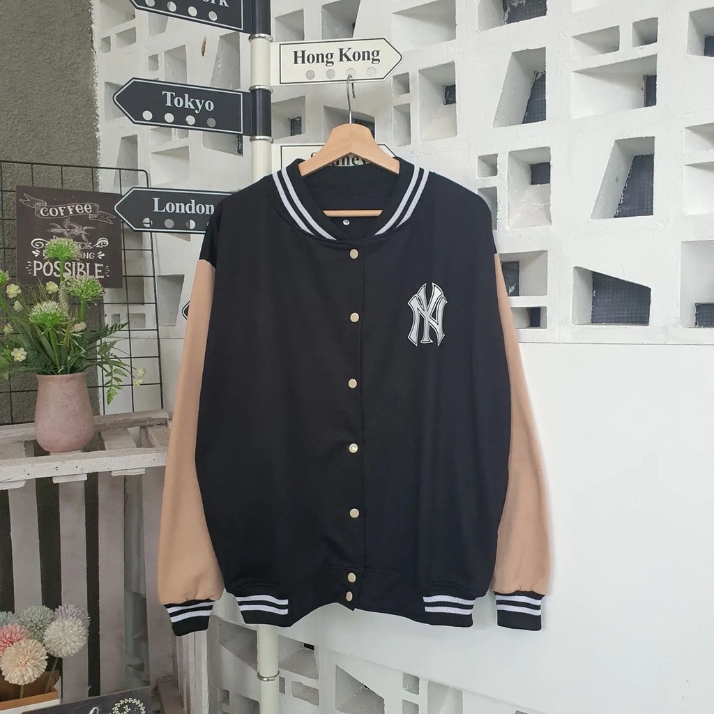 JAKET BASEBALL NY BIG SIZE PRIA WANITA TERBARU - KOREAN STYLE VARSITY - JACKET BASEBALL PREMIUM DISTRO - SWEATER JACKET BASEBALL KEKINIAN