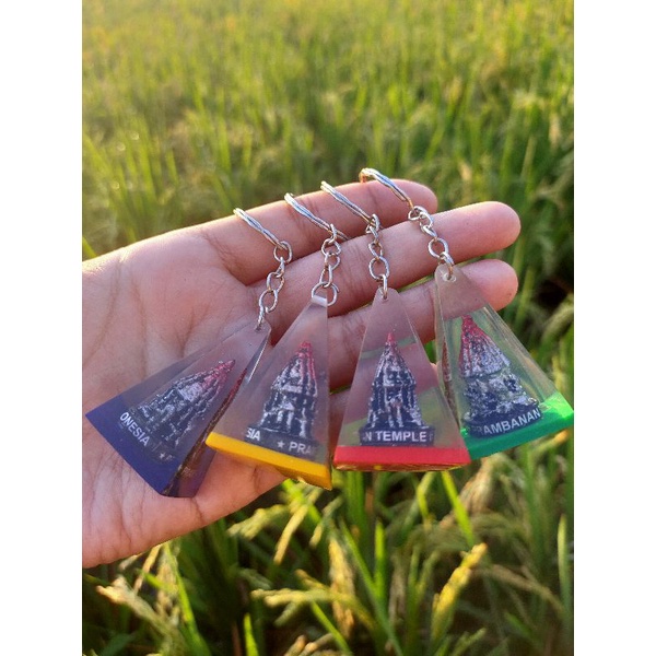 GANTUNGAN KUNCI CANDI PRAMBANAN KRISTAL - SOUVENIR MURAH