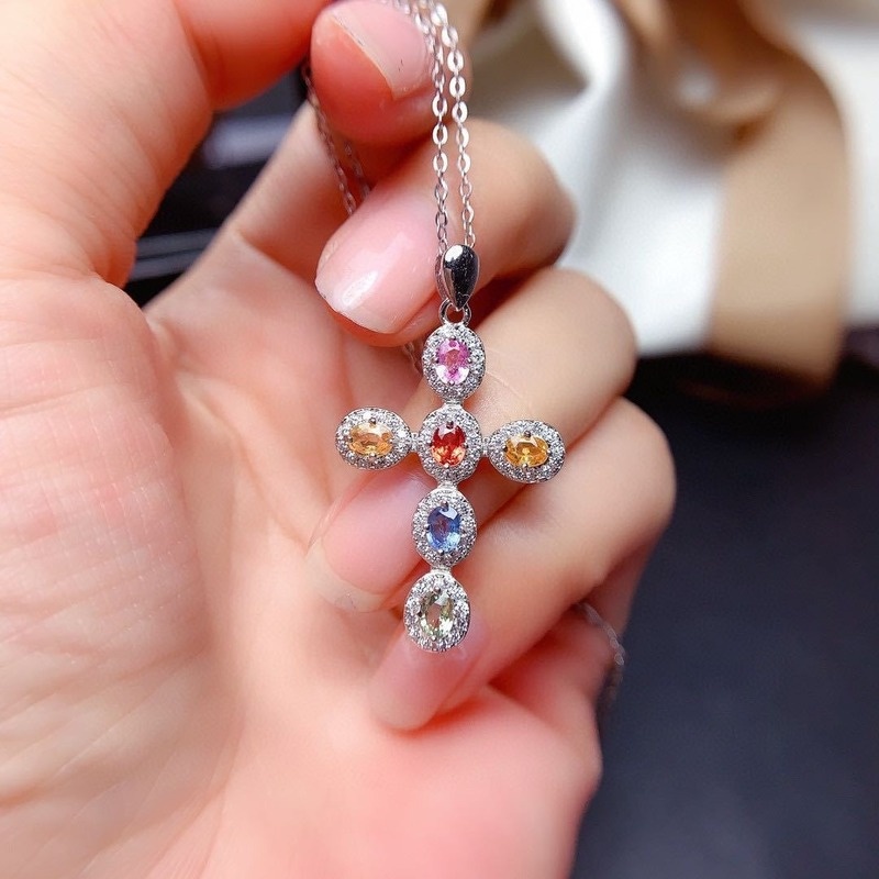 Natural Color Sri Lankan Sapphire Necklace