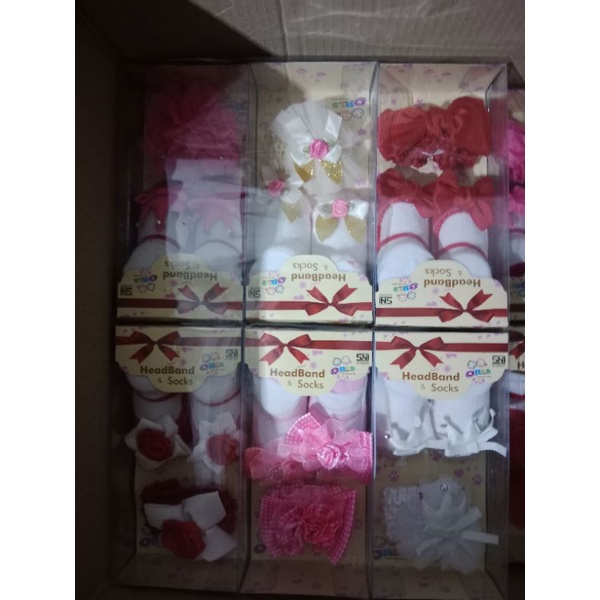 Kaos kaki set bandana/Kaos kaki bayi set/Headband &amp; socks