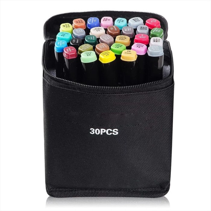 

(DISKON TERMURAH) Triple W Twin Marker Colour Sketch Spidol Gambar Warna Sketsa 30 60 - 30 Pcs