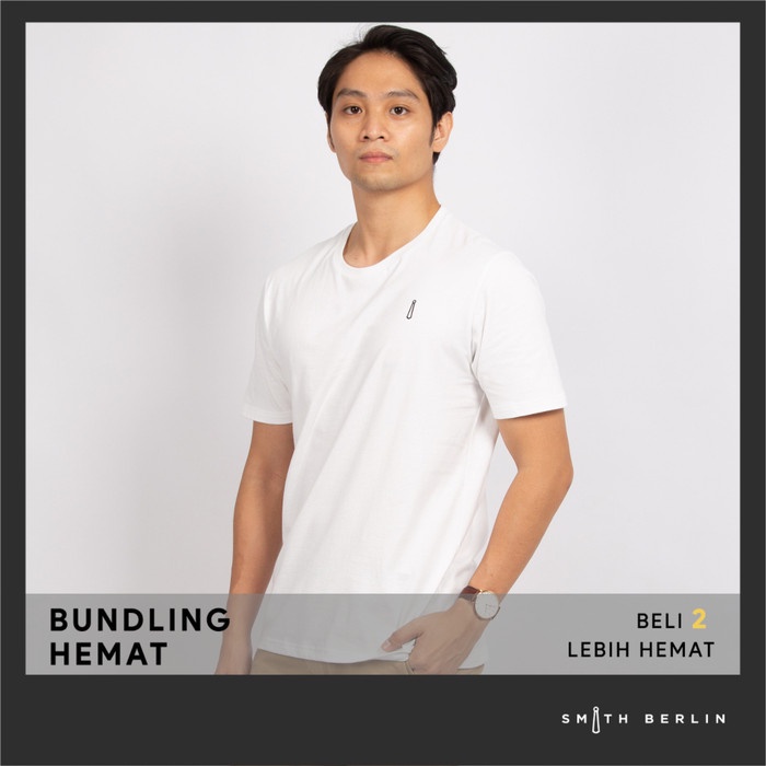 KAOS PRIA REGULER FIT SMITH BERLIN GENTS WHITE