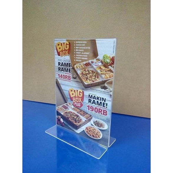 

Acrylic Tentcard/Acrylic Display/Tempat Menu uk 1/3 F4 10x21 cm