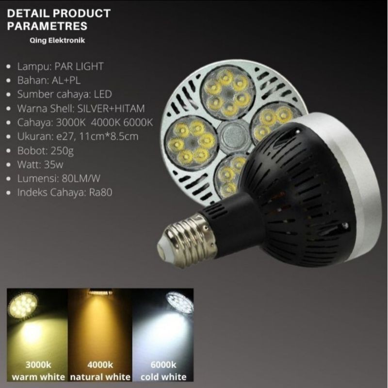 Lampu Par30 Led 35 watt Warm white 3000k