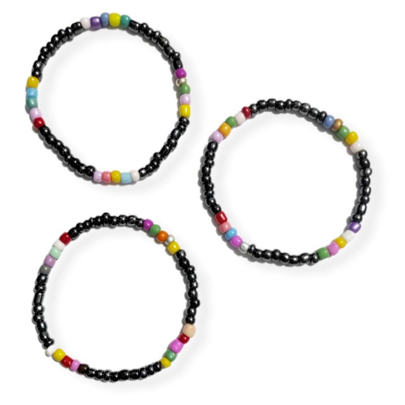 Gelang Beads Kpop Rainbow Black ala Wooyoung Korea Idol Bracelet Korean