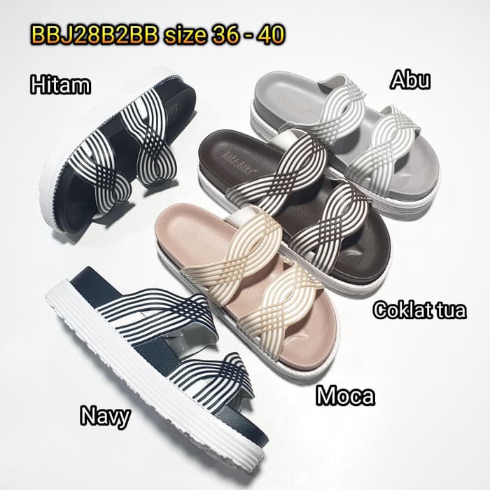 jelly sandal wedges barabara sendal wanita ban 2 import BBJ28B2BB