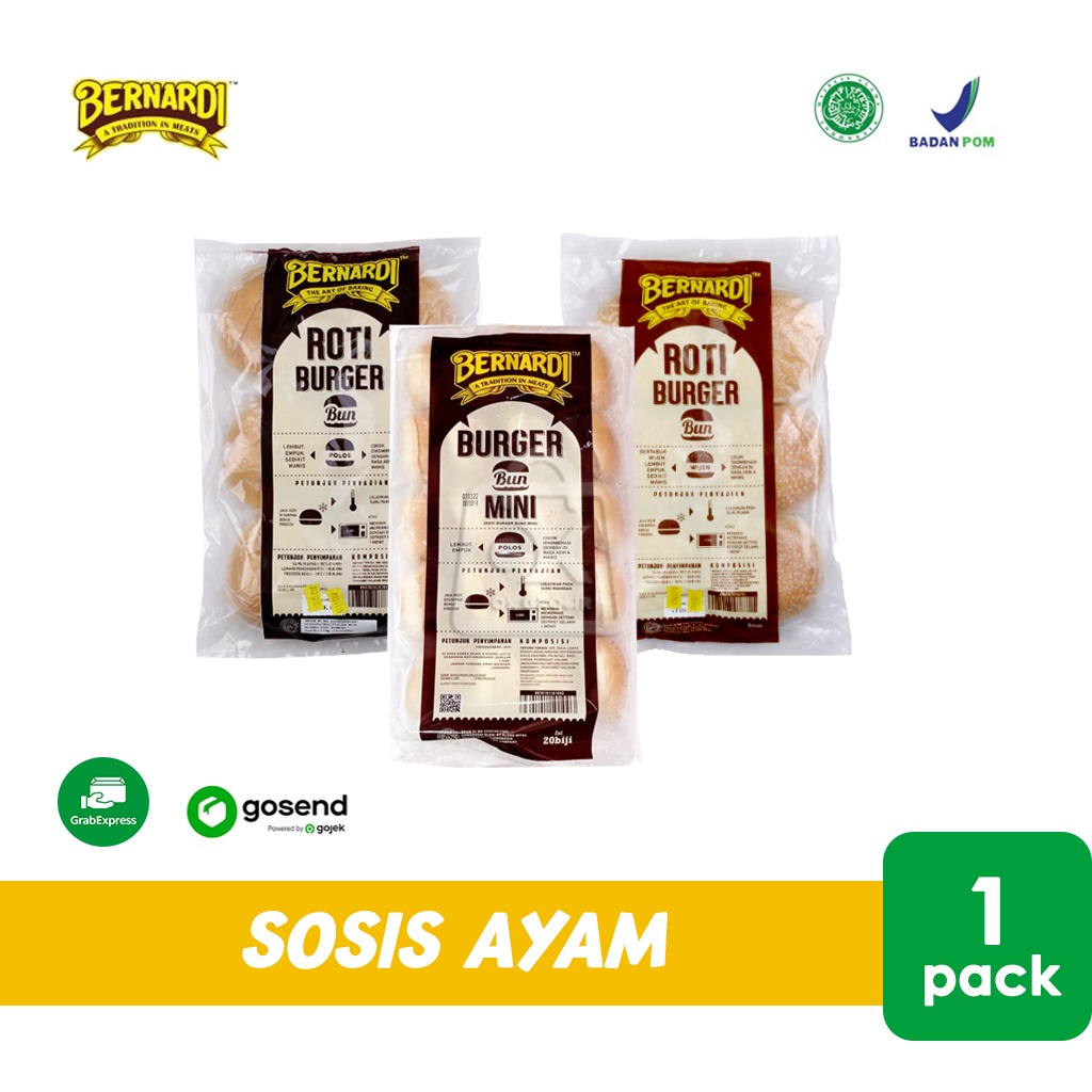 

Bernardi Roti Burger Bun Polos/Wijen/Mini 1 Pack (KHUSUS INSTANT)