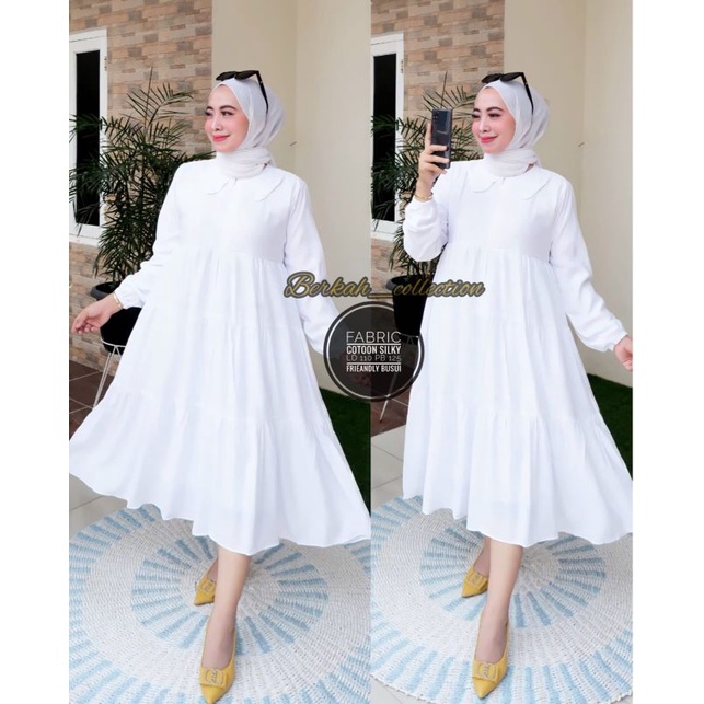 BISA[COD] DRESS MIDI POLOS BAHAN CATOON SILKY INFOR/ MIDI DRESS MODEL TER BARU/ MIDI DRES POLOS TER BARU