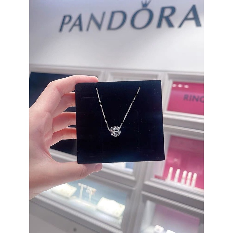 Pandora Kalung 925 Silver Dengan Liontin Diamond Galaxy Model Hollow Untuk Wanita